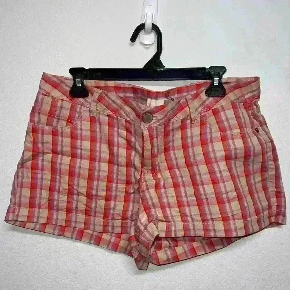Route 66 Orginal‎ Clothing Co Jean Checked Shorts 11/12 pink, red and tan